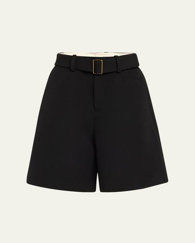 Long Low Rise Belted Trouser Shorts